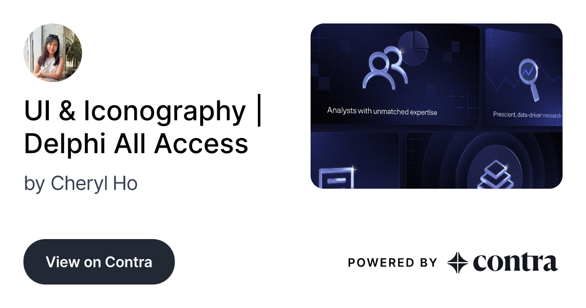 UI & Iconography | Delphi All Access by Cheryl Ho