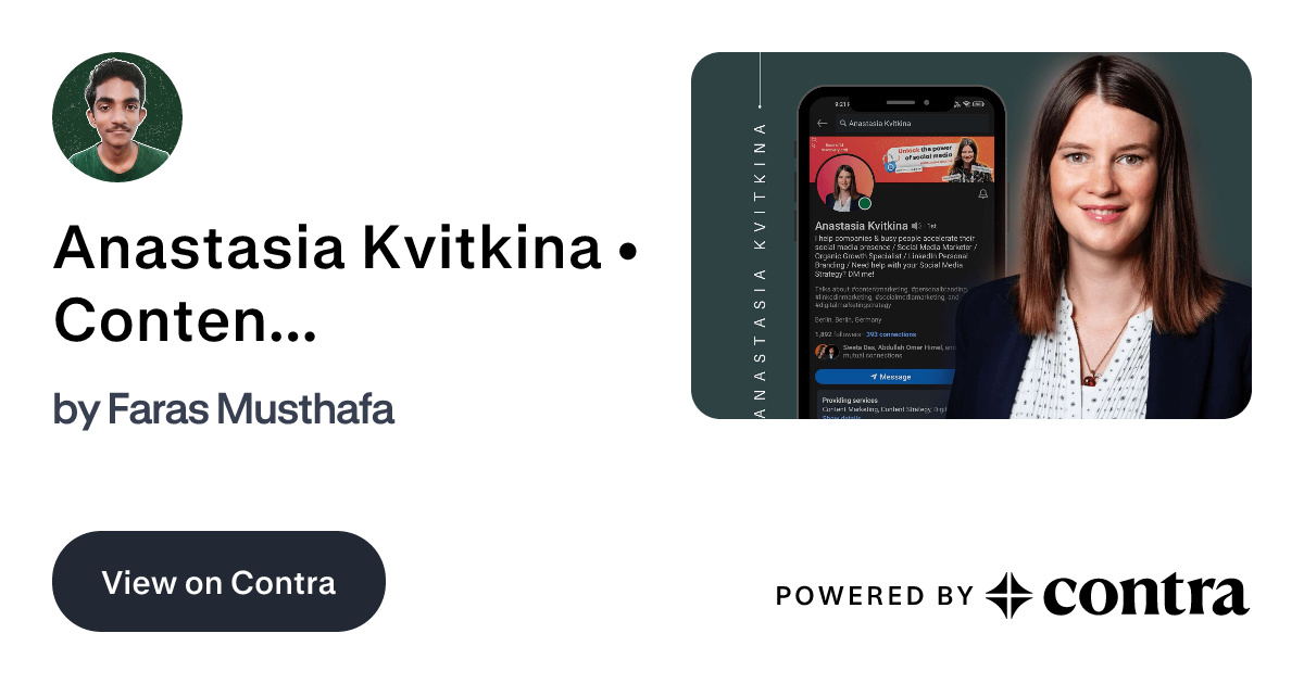 Anastasia Kvitkina • Content Creation by Faras Musthafa