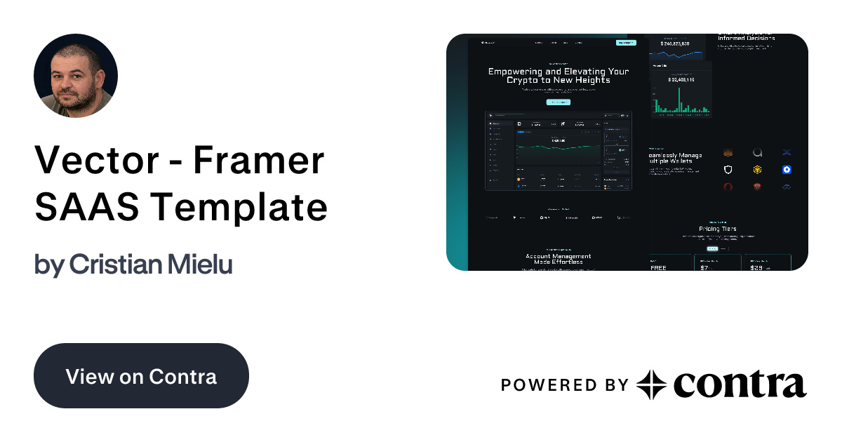 Vector - Framer SAAS Template by Cristian Mielu
