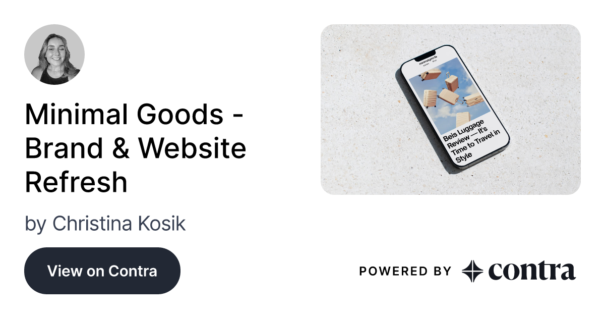 Minimal Goods - Brand & Website Refresh by Christina Kosik