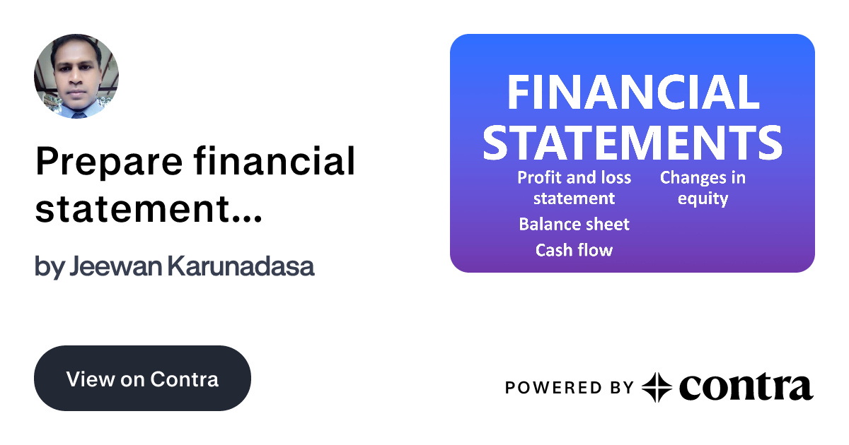 Prepare financial statements : profit and loss, income statement by ...
