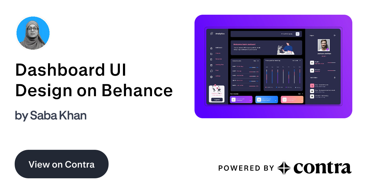 Dashboard UI Design on Behance by Saba Khan