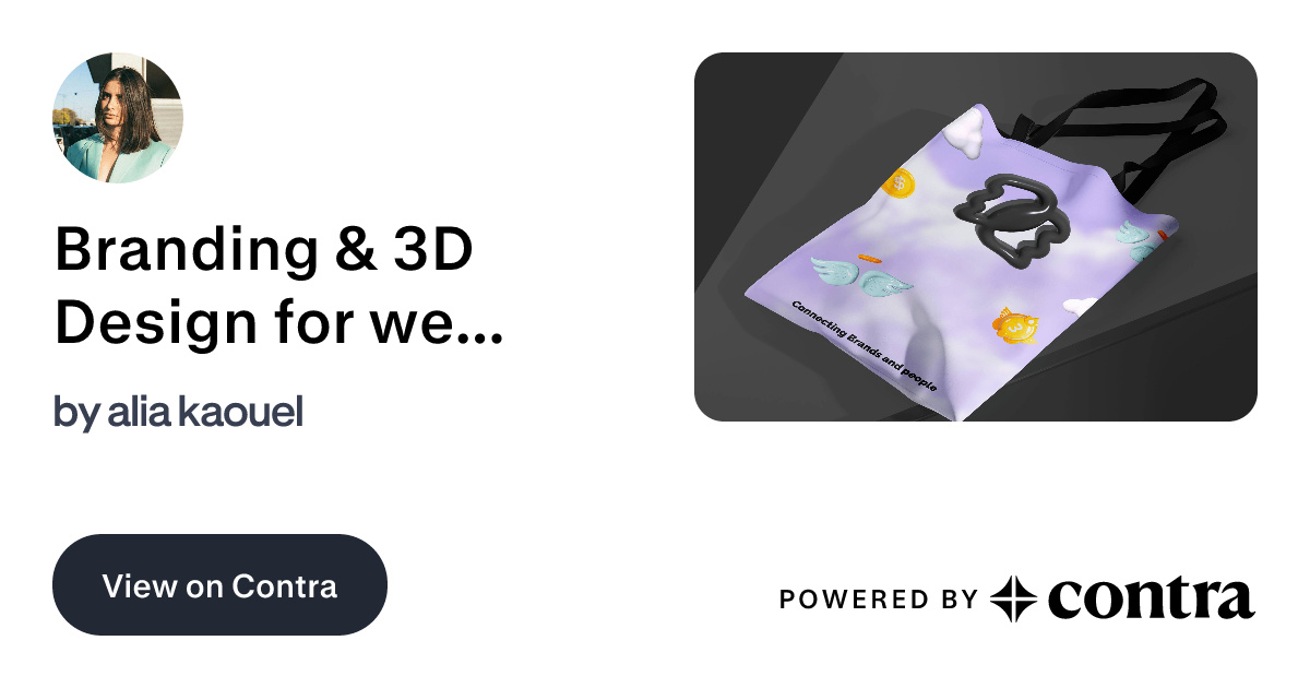 Branding & 3D Design for web3 app by alia kaouel