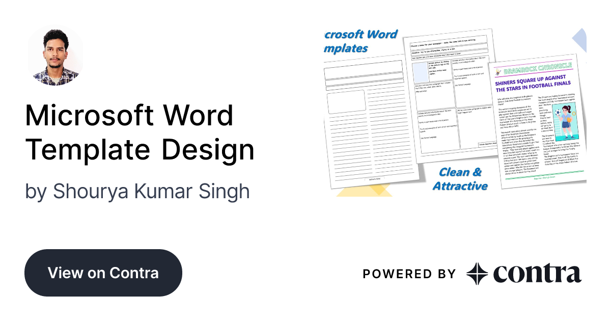 Microsoft Word Template Design by Shourya Kumar Singh