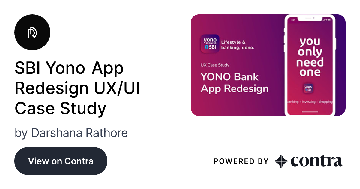 SBI Yono App Redesign UX/UI Case Study by Darshana Rathore