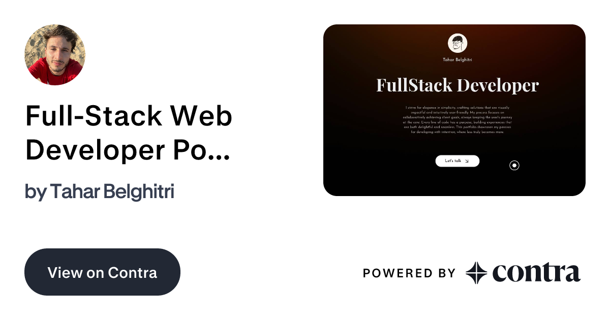 Full-Stack Web Developer Portfolio by Tahar Belghitri