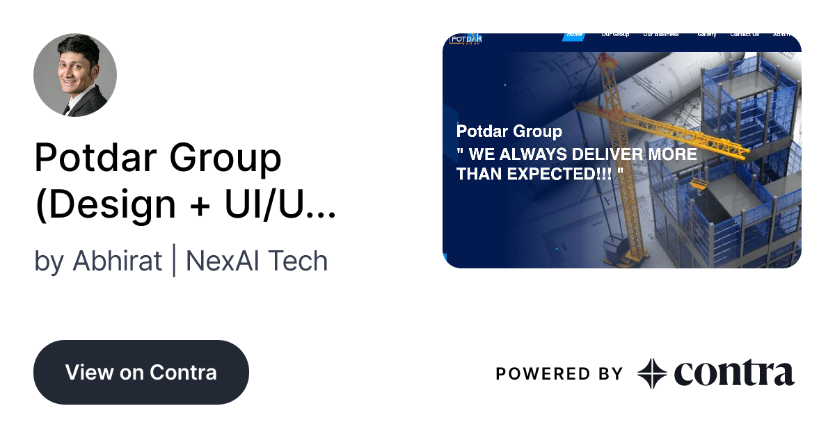 Potdar Group (Design + UI/UX+ Website + CMS) by Abhirat | NexAI Tech