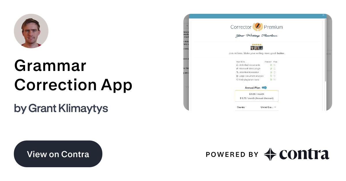 Grammar Correction App by Grant Klimaytys