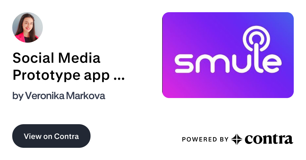 Social Media Prototype app development by Veronika Markova