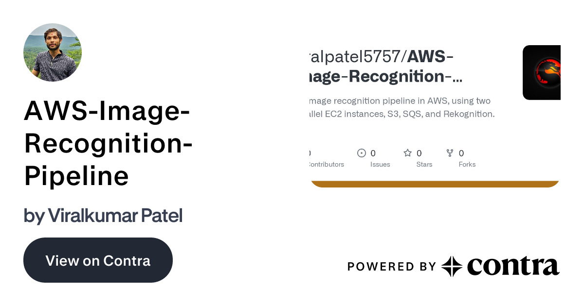 Aws image recognition pipeline by viralkumar patel