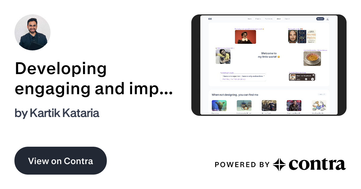 Developing engaging and impactful portfolio via Framer and Figma by ...
