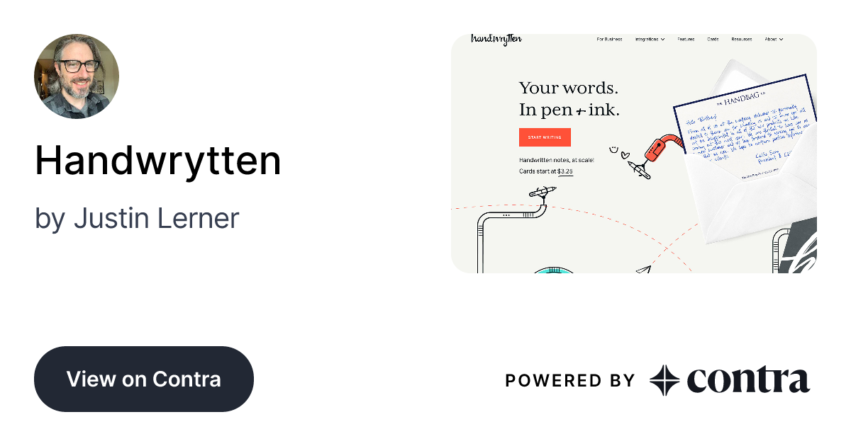 Handwrytten by justin lerner