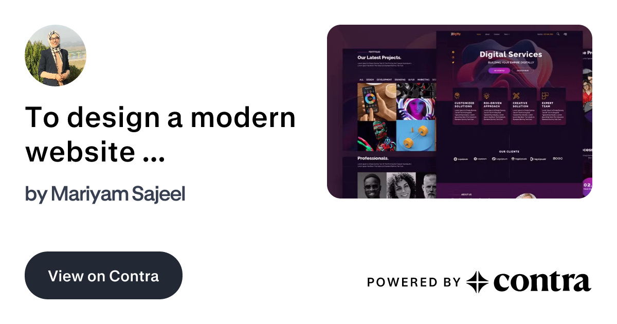 To design a modern website using WordPress. by Mariyam Sajeel