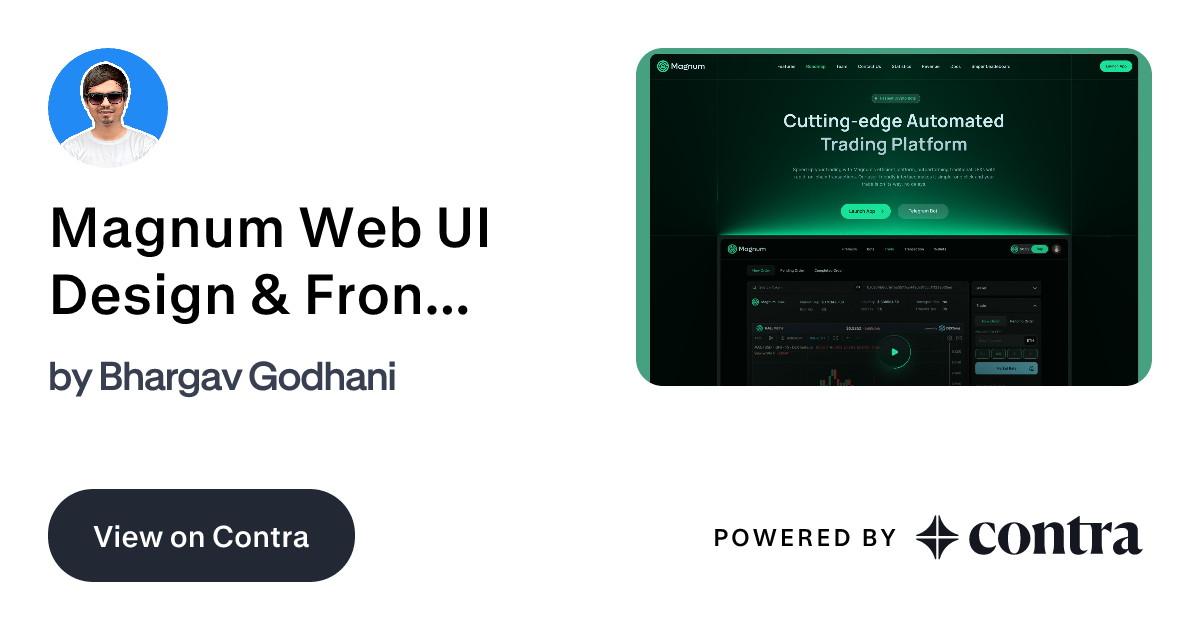 Magnum Web UI Design & Front-End Development by Bhargav Godhani