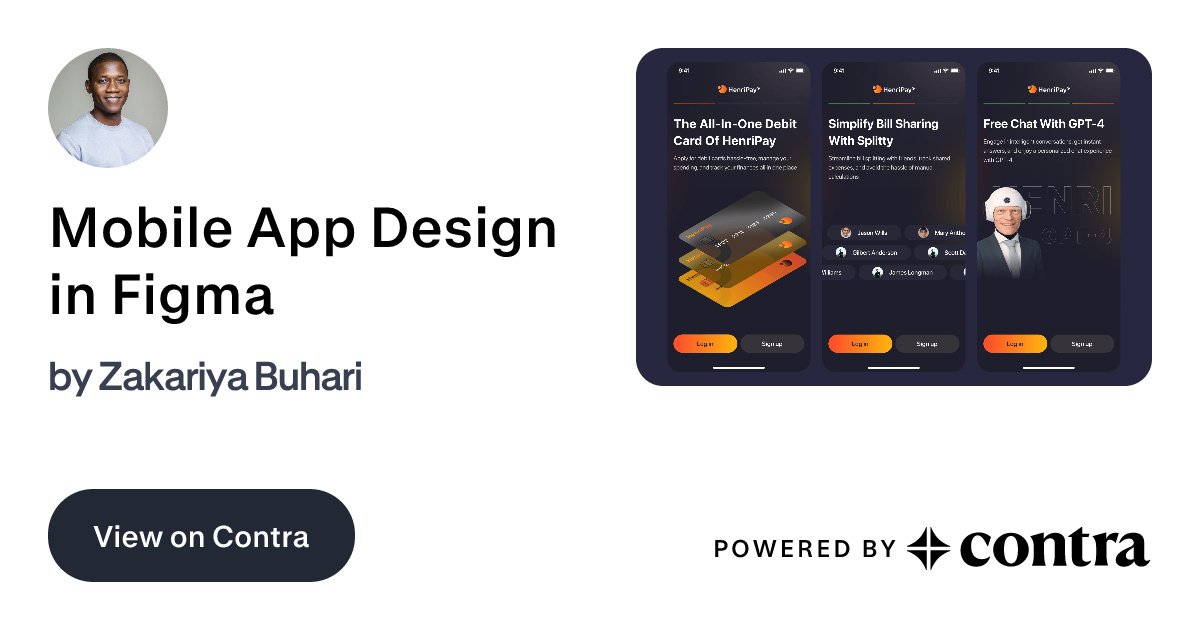 Mobile App Design in Figma by Zakariya Buhari