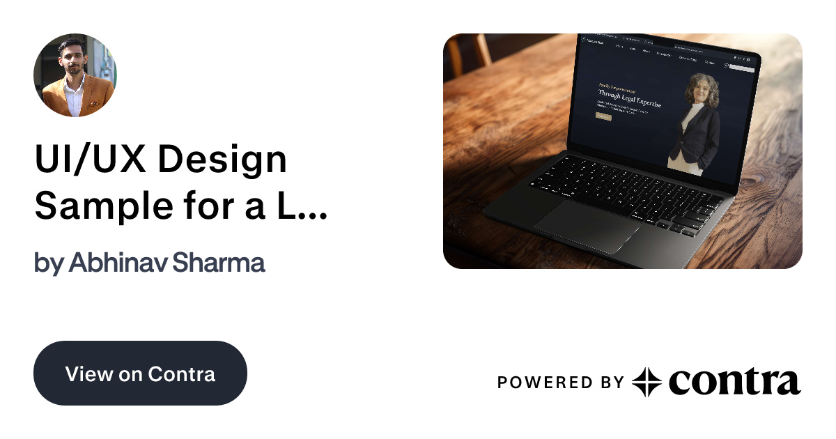 UI/UX Design Sample for a Lawyer's Website by Abhinav Sharma
