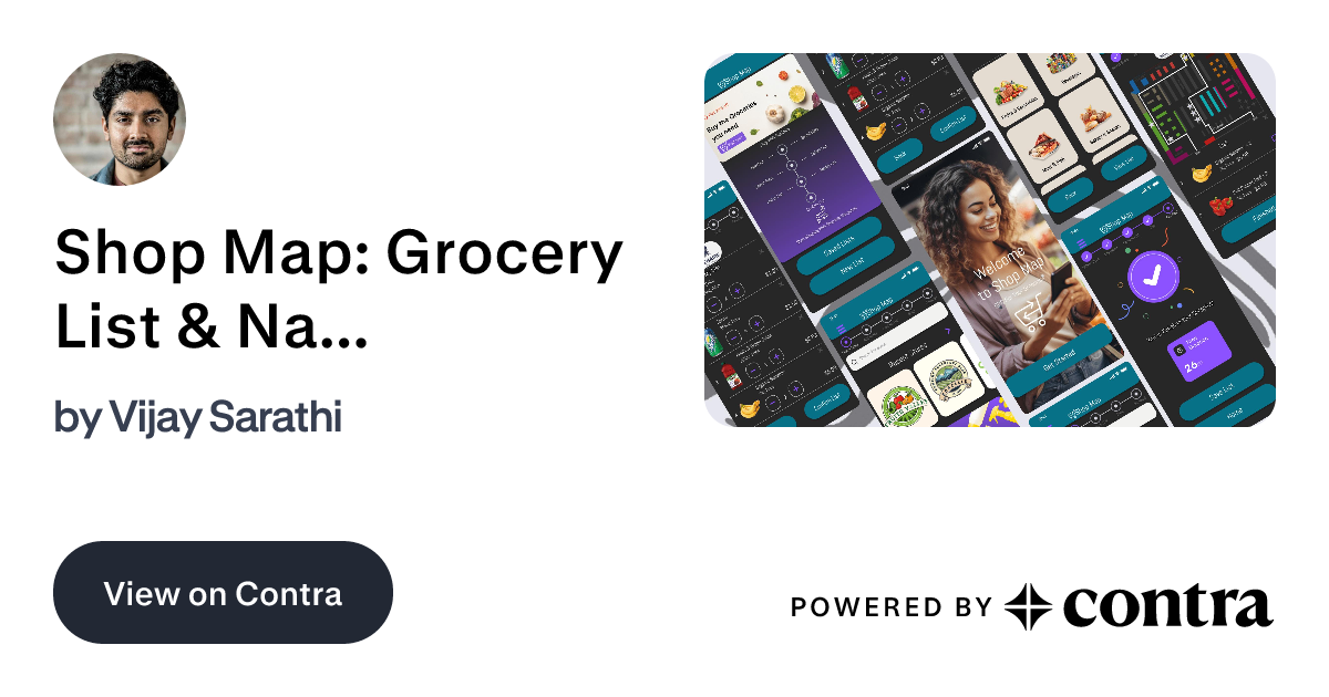 Shop Map: Grocery List & Navigation UX/UI Prototype by Vijay Sarathi