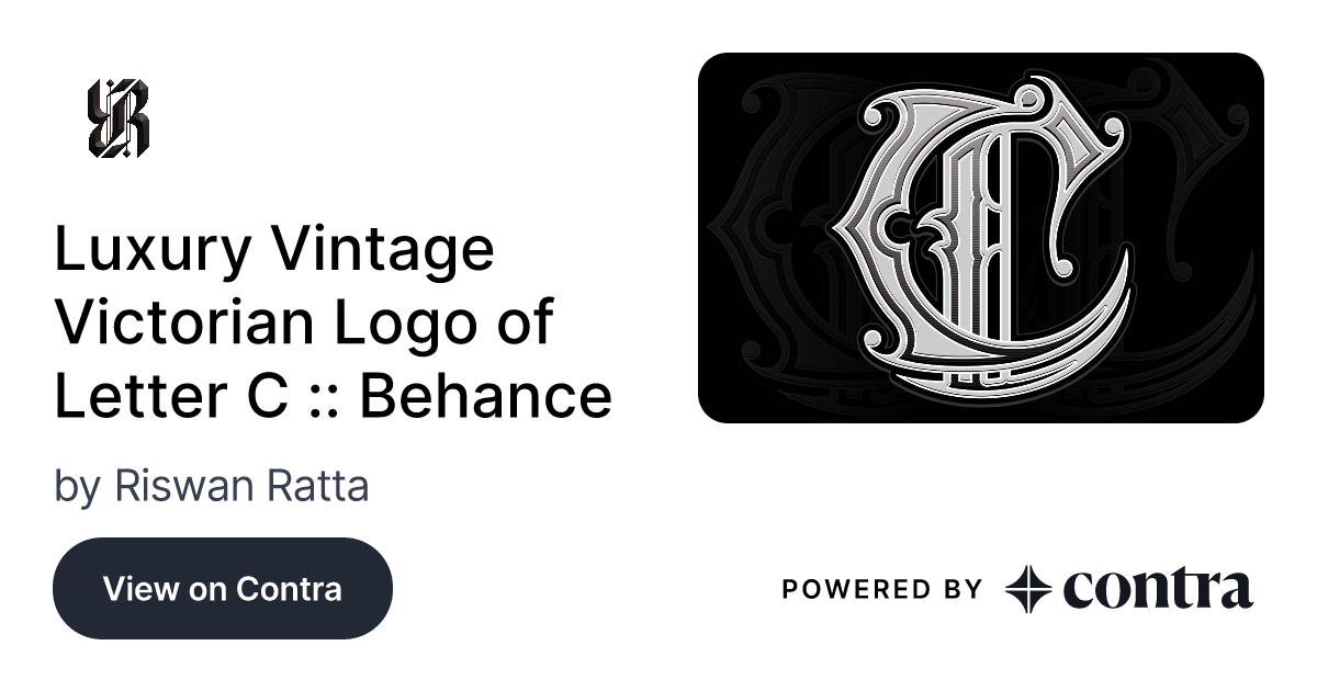 Luxury Vintage Victorian Logo Of Letter C Behance By Riswan Ratta