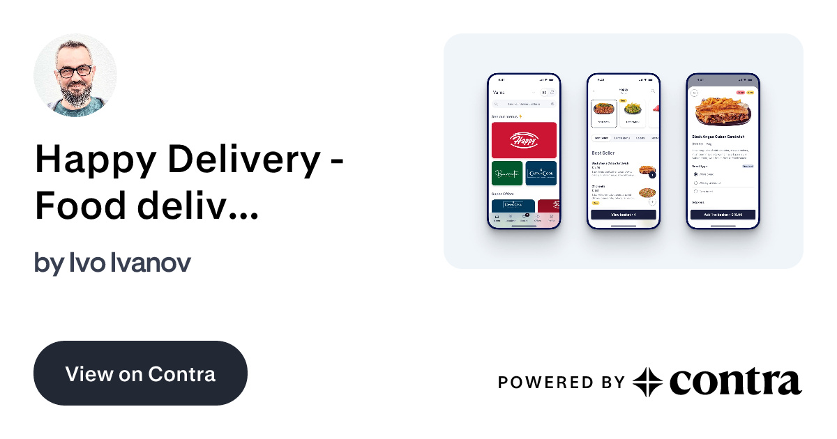 Happy Delivery - Food delivery iOS app redesign by Ivo Ivanov