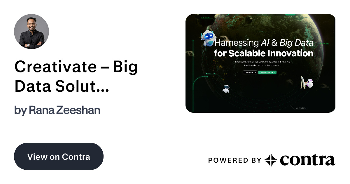 Creativate – Big Data Solutions Website in Framer by Adil Mehmood