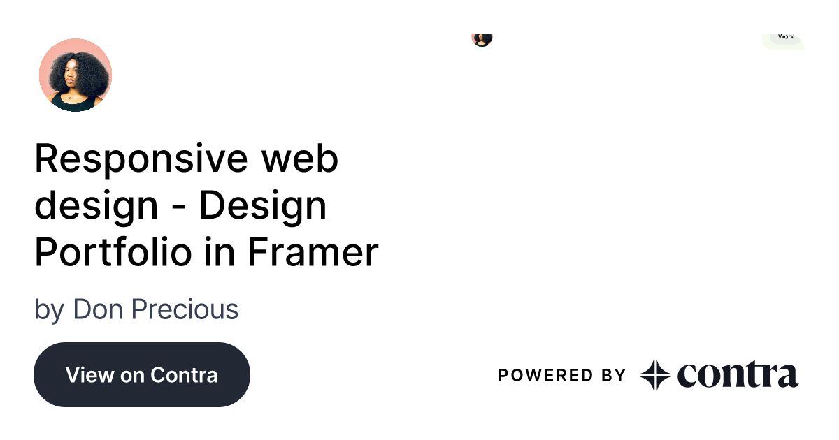 Responsive Web Design Design Portfolio In Framer By Don Precious