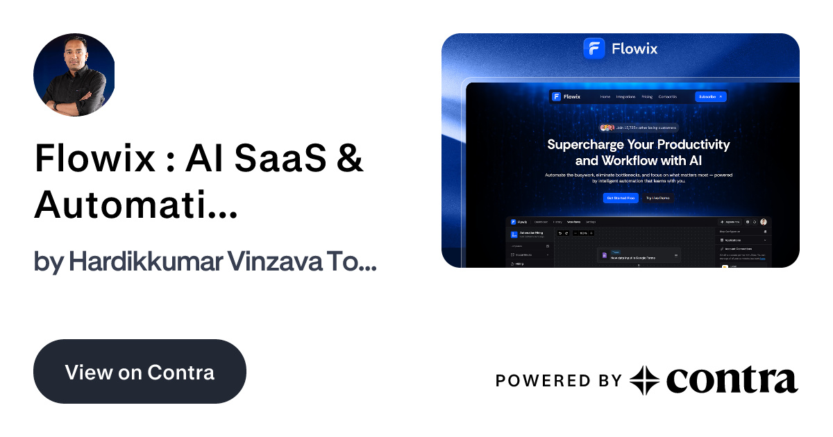 Flowix : AI SaaS & Automation Framer Website Template by Hardikkumar ...