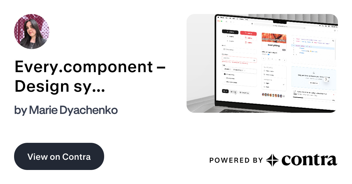 Every.component – Design system by Marie Dyachenko