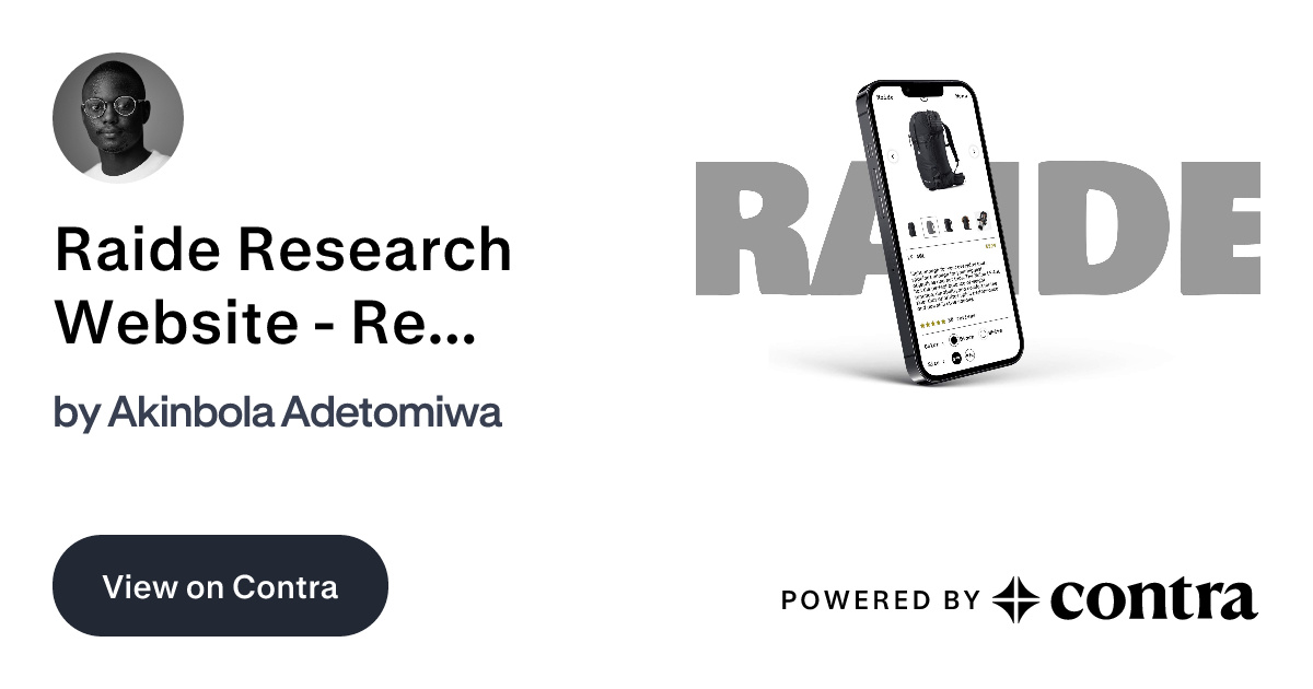 Raide Research Website - Replo by Akinbola Adetomiwa