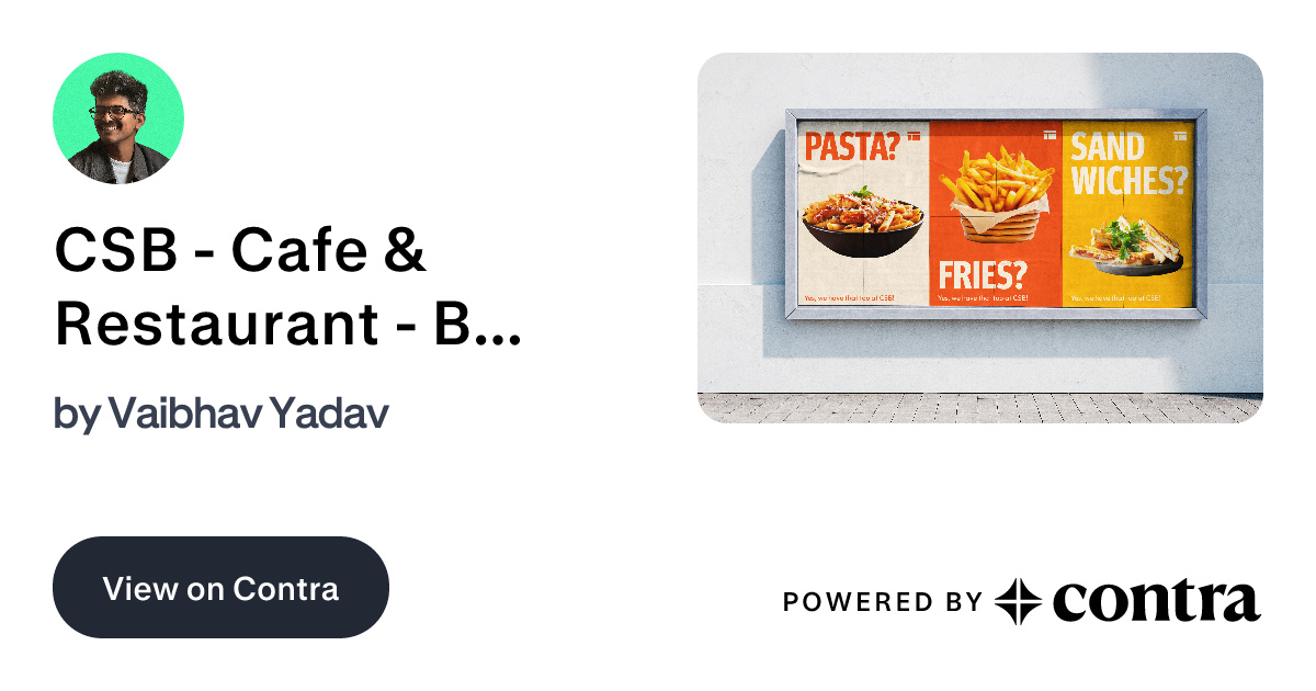 CSB - Cafe & Restaurant - Brand Identity Design by Vaibhav Yadav