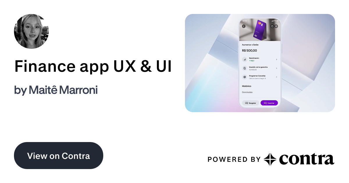Finance app UX & UI by Maitê Marroni