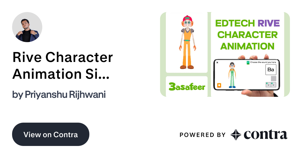 Rive Character Animation Similar to Duolingo by Priyanshu Rijhwani