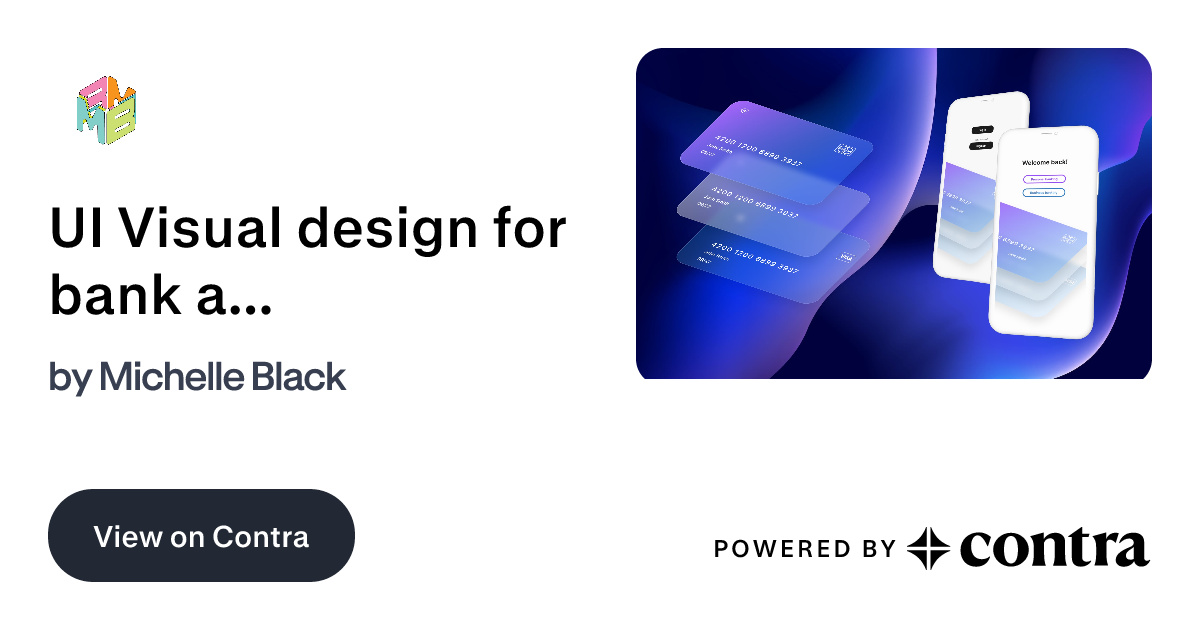 UI Visual design for bank app application by Michelle Black
