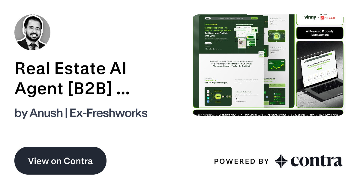 Real Estate AI Agent [B2B] | Web Dev + UI Design+ Illustration by Anush ...