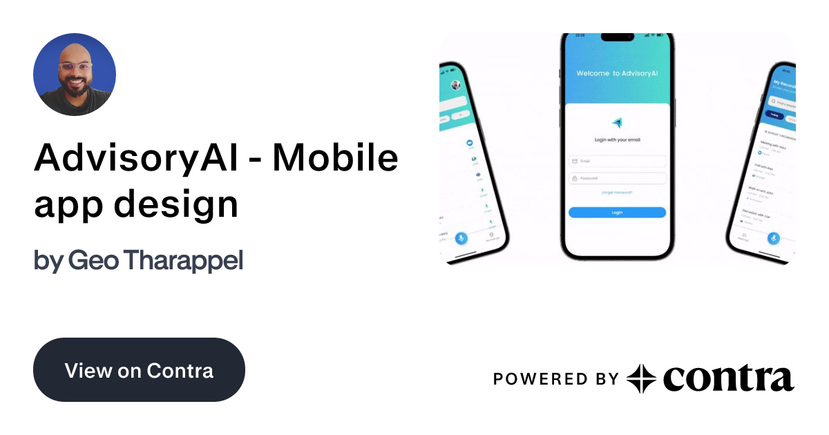 AdvisoryAI - Mobile app design by Geo Tharappel