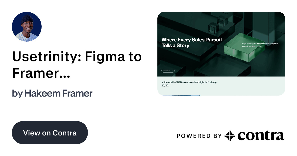 Usetrinity: Figma to Framer Development by Hakeem Framer
