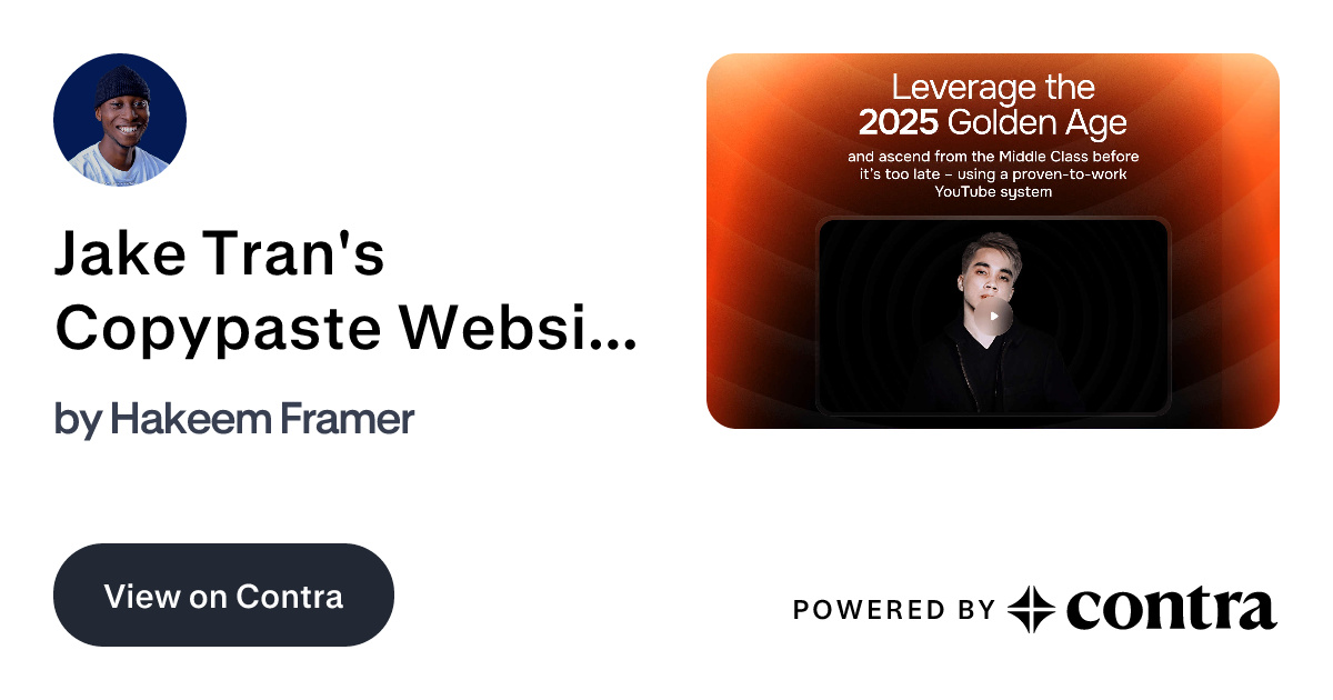 Jake Tran's Copypaste Website: Figma to Framer Development by Hakeem Framer