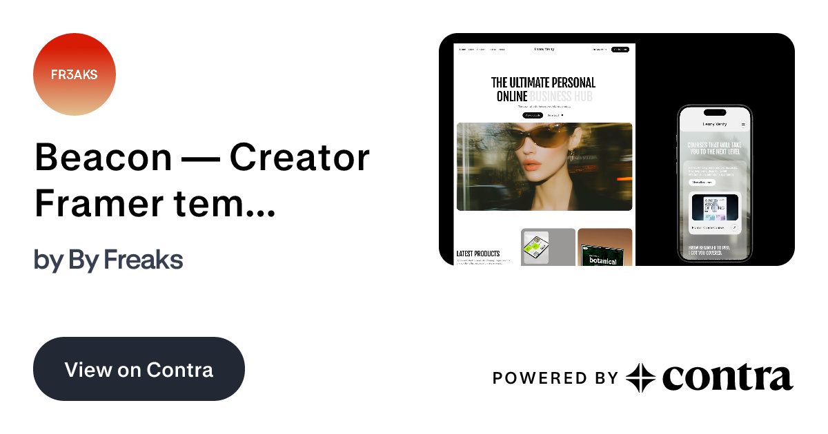Beacon — Creator Framer template design & development by Design Freaks