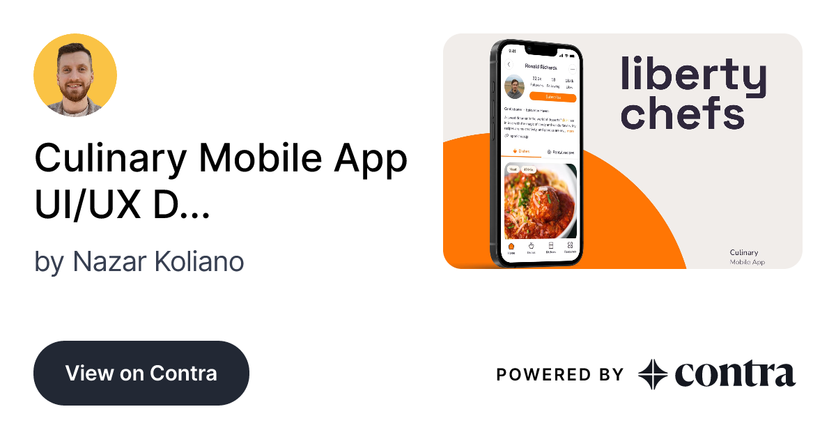 Culinary Mobile App UI/UX Design by Nazar Koliano