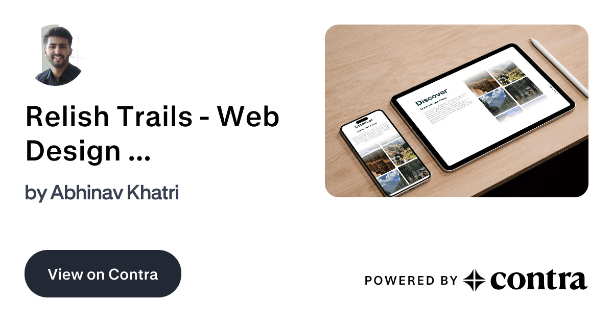 Relish Trails - Web Design and Framer Development by Abhinav Khatri