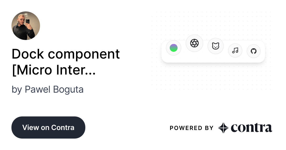 Dock component [Micro Interactions] by Pawel Boguta