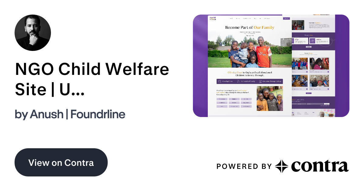 NGO Child Welfare Site | UI Design + Web Dev by Anush | Foundrline