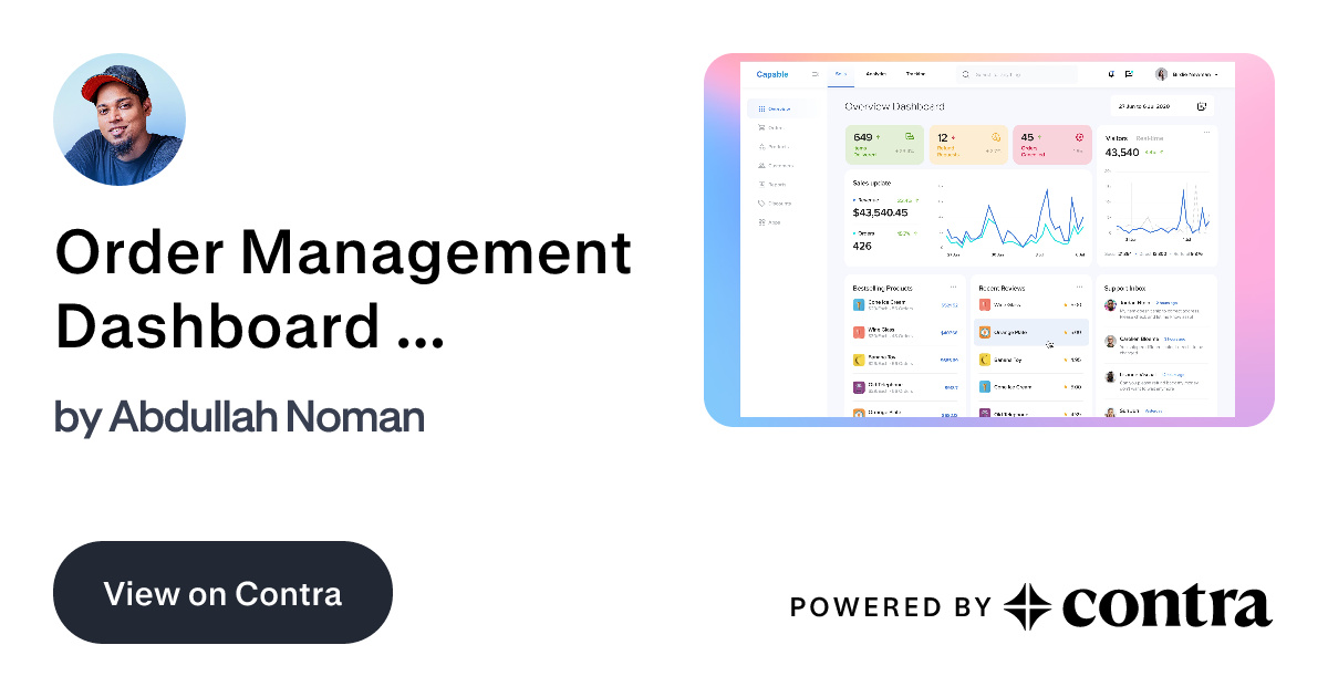Order Management Dashboard UI Design by Abdullah Noman