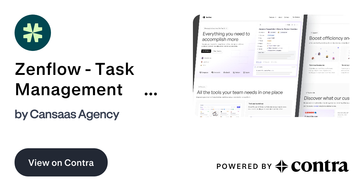 Zenflow - Task Management ⏐ Landing Page by Cansaas Agency