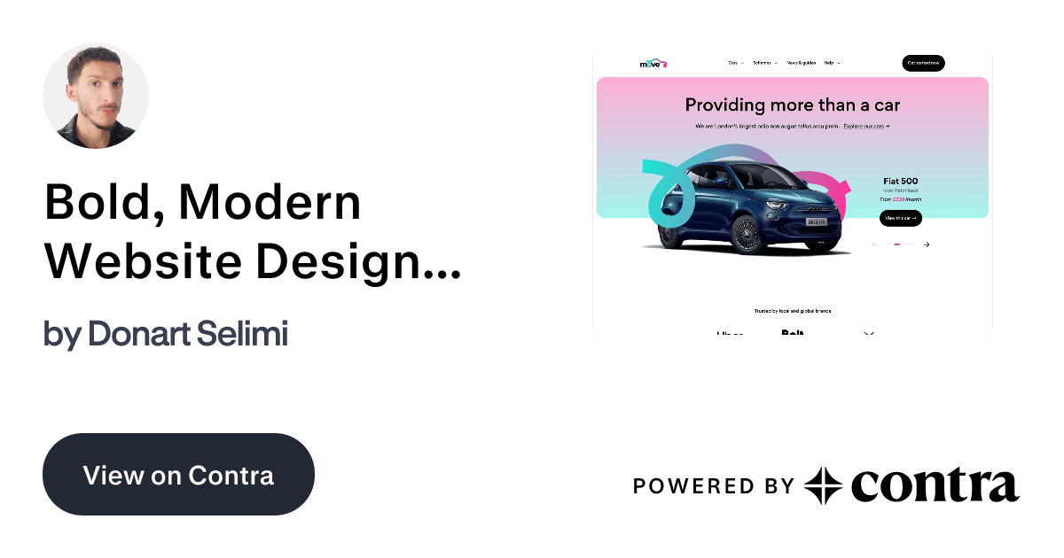 Bold, Modern Website Design for the Next-Gen Driver by Donart Selimi
