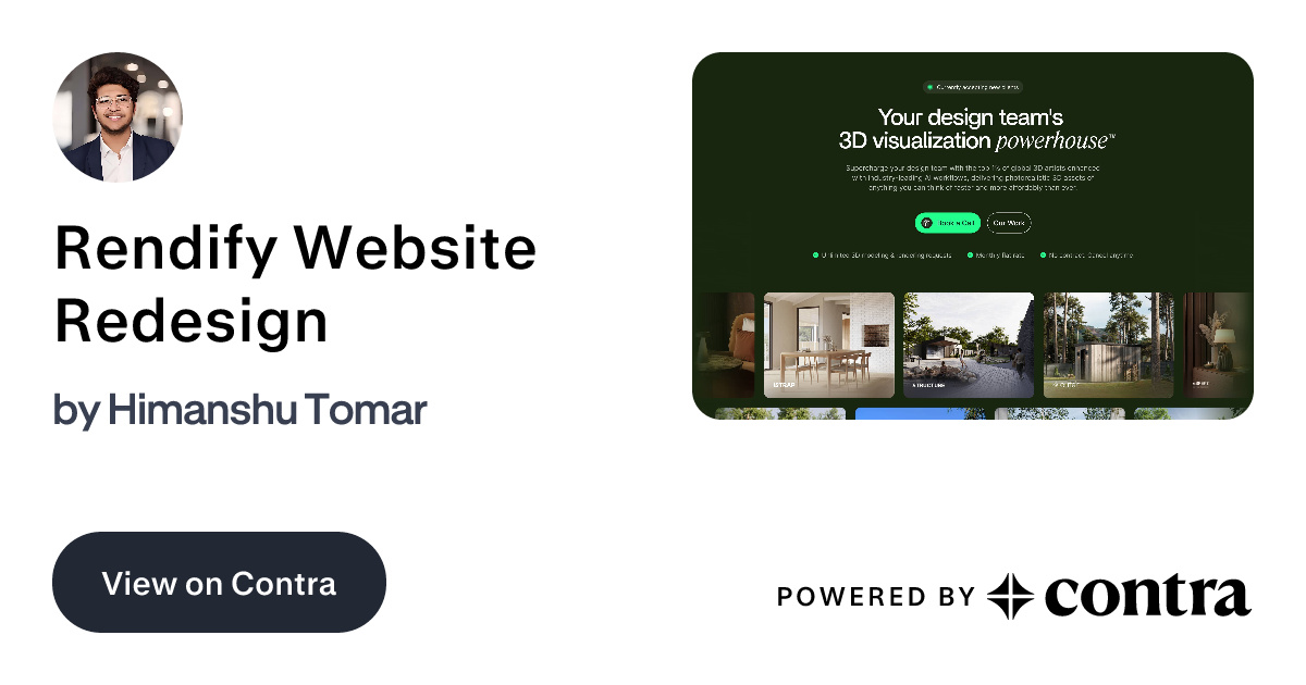 Rendify Website Redesign by Himanshu Tomar