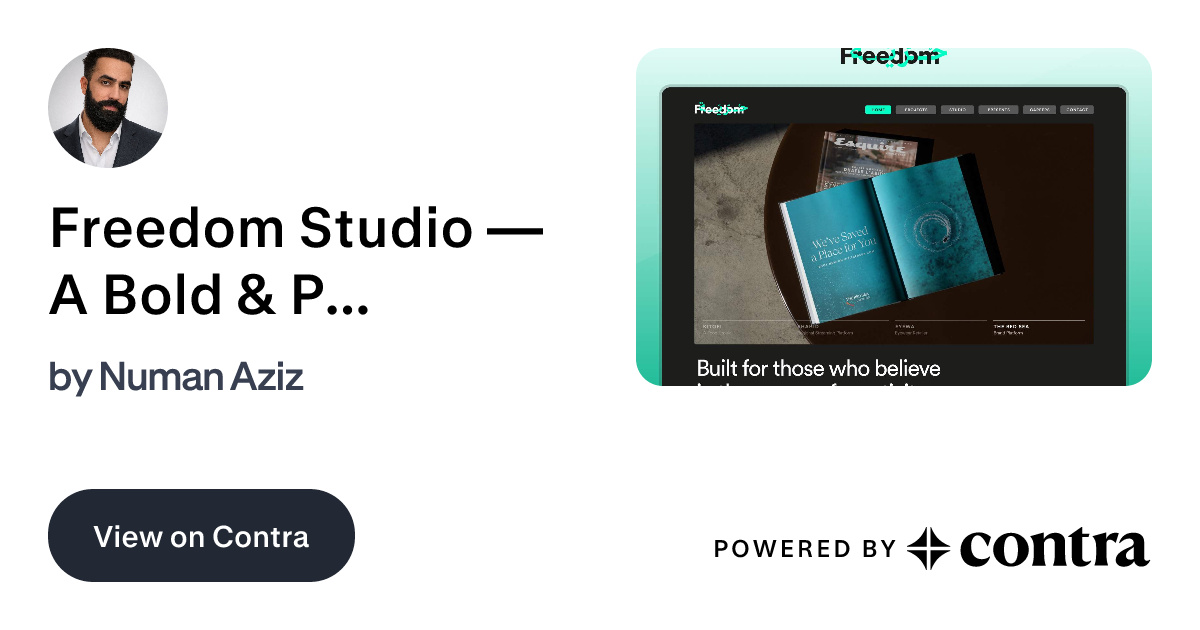 Freedom Studio — A Bold & Purpose-Driven Framer Website by Numan Aziz