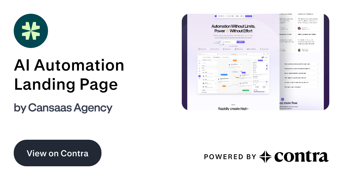 AI Automation ⏐ Landing Page by Cansaas Agency