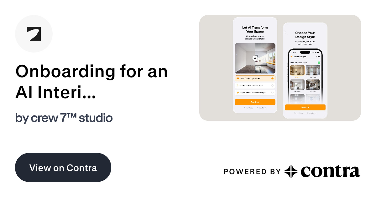 Onboarding for an AI Interior App by The Shortcut Squad