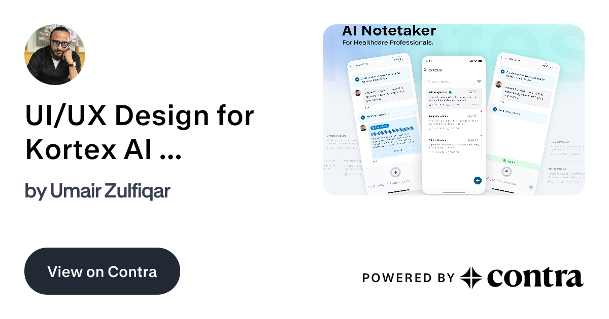 UI/UX Design for Kortex AI Healthcare Transcription by Umair Zulfiqar