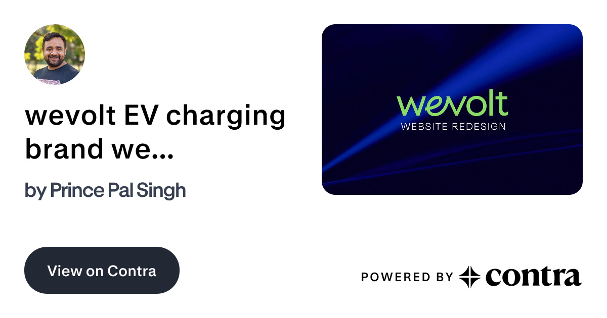 wevolt EV charging brand website design by Prince Pal Singh